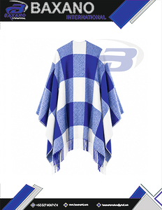 Zeta Phi Beta ZPB Sorority – Cape châle à carreaux blancs et bleus pour femme, cardigan décontracté 100 % acrylique, chaud pour l'hiver, écharpe à porter au quotidien - Product Image 6