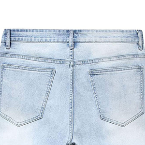 Shorts en jean pour homme à ourlet plié, en coton extensible, coupe slim confortable, pour l'été, le quotidien et le week-end - Product Image 4