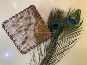 Handcrafted Real Cowhide Leather <b>Tea</b> Coaster <b>Set</b> Hair-On Coasters Table Placemats <b>Party</b> Favors Unique Western <b>Set</b> New Home Gift - Product Image 4