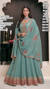 White Aqua Raas Bandhani Traditional Anarkali Dress Bhandhani Dupatta Quick Dry for Women Moonga Silk Floor-Length Party Wear - Product Image 3