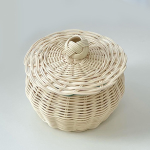 Rattan organizer box storage container <b>basket</b> natural weave boxes top quality <b>lidded</b> <b>baskets</b> - Product Image 2