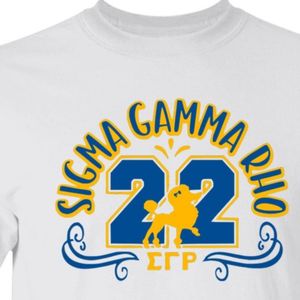 ซิกมาแกมมาโรเสื้อยืดสีขาวพิมพ์ลายกราฟิกสีน้ำเงินรอยัลโกลด์ 1922 แขนสั้นคอกลมสตรีนักศึกษาแฟชั่นลำลองวิทยาลัย - Product Image 6