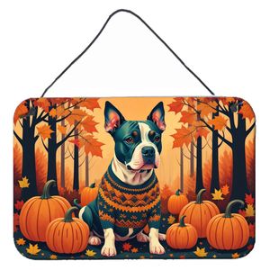 Multicolore NEW 8HX12W Panneau métallique en aluminium Pit Bull Terrier Fall Wall Door Hanging Prints for Kitchen Bar Bathroom Home Decor - Product Image 1