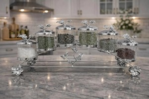 Exquisite Gold Glass Container For Kitchen Countertop Storage And Gifting Luxury Metal <b>Jar</b> With Lid Elegant Home Decor Piece - Product Image 5