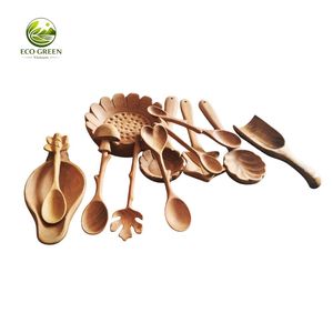 Custom Handmade <b>Red</b> Wood Spoon Set Wooden Tableware <b>Kitchen</b> <b>Accessories</b> Eco Friendly Factory Direct Wholesale Price - Product Image 6
