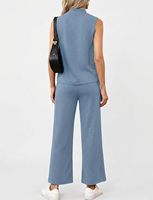 Ensemble décontracté deux pièces pour femme : débardeur et pantalon, couleur unie, écologique, respirant, séchage rapide, léger, doux et extensible, idéal pour l'été
