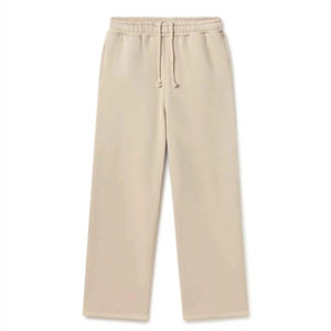 High Quality Medium Wash Casual Joggers Men Midweight Canvas Straight Flared Trousers <b>Elastic</b> Waist Breathable Sweatpants - Product Image 1