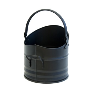 Panier à bois de haute qualité en fer avec revêtement en poudre galvanisé noir, seau à charbon avec poignée, taille, forme et couleur personnalisables - Product Image 1