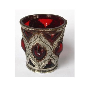 รูปหัวใจทองเหลืองโบราณสำหรับตกแต่งเทศกาลคริสต์มาสทำจากเหล็กสองโทนสีม่วง - Product Image 5