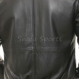 Meilleur prix Veste imperméable coupe-vent en cuir véritable de qualité supérieure pour homme Teinte unie pour l'hiver Disponible en toutes tailles Vente en ligne disponible - Product Image 5