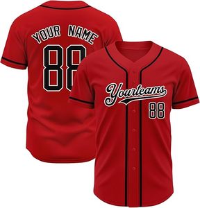 Maillot de baseball personnalisé pour équipe, avec nom, numéro et logo brodés, respirant, séchage rapide, en polyester, pour hommes et femmes - Product Image 1