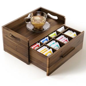 Natural Wood Lacquered <b>Tea</b> Storage <b>Box</b> Removable Dividers Foldable Design Durable Handmade Construction Easy Clean Customizable - Product Image 4
