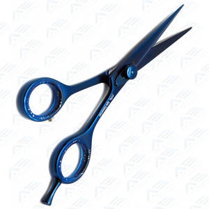 กรรไกรตัดผมสแตนเลสเกรดสูงสุด 440C สำหรับร้านทำผมมืออาชีพ ขนาด 6 นิ้ว สีน้ำเงิน โดย Apto Enterprises - Product Image 2