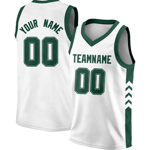 Maillot de basket personnalisé noir et blanc, col en V, sans manches, 100% polyester respirant, nom et numéro de l'équipe, impression sublimée, unisexe adulte - Product Image 2