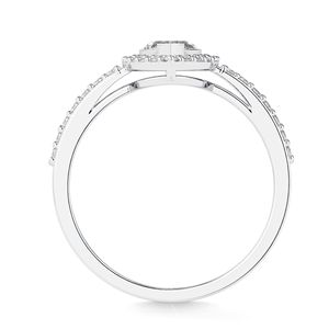 Anillo de Aniversario RITZIN con Diamante Cultivado en Laboratorio de Corte Marquise de 1.00CT, Halo con Detalles, Elegante y Robusto para Mujer - Product Image 4