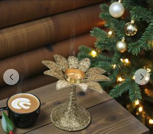 Handmade Metal flower Candle Stand Round Shape Home Decoration Gold Finish - Product Image 4