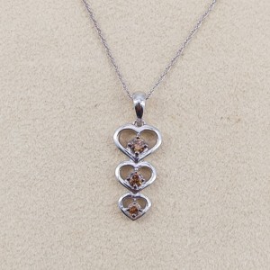 Collier pendentif en diamant naturel brun 0,29 carats pour femme en argent sterling 925, chaîne de 18 pouces, taille ronde (couleur fantaisie, P2 Cla - Product Image 5