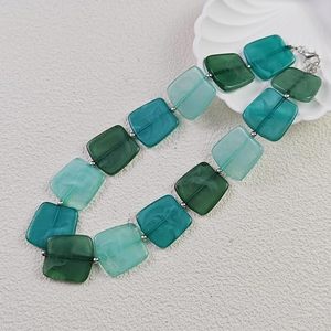 Necklace for Women Colorful Chunky <b>Square</b> Round Shaped Beaded Necklace Boho Jewelry Holiday Party - Product Image 1