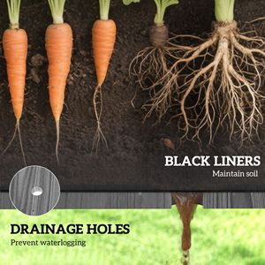 Dark Gray 35 X 22 X 47 Inch Raised Garden Bed PE Greenhouse Cover Outdoor Planter Box for Herbs Vegetables Featuring <b>Peat</b> - Product Image 5
