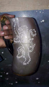 Corne à vin Viking polie de haute qualité 100%, style européen, corne à boire sculptée, corne de buffle imperméable, vente de café - Product Image 4