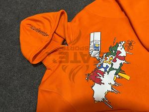 Nouveau design, sweat à capuche personnalisé délavé, impression sérigraphique, 100% coton, pull-over, coupe ample, effet vintage, pour hommes - Product Image 4