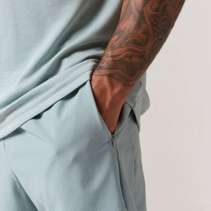 Conjunto Deportivo Econex para Hombre, Camiseta Azul 100% Algodón con Bolsillo Negro y Pantalones Cortos a Juego, Ropa Casual de Verano, Secado Rápido y Transpirable - Product Image 6