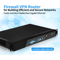 Serveur pare-feu en rack CWWK 1U N150 N300, routeur Pfsense, 2 x 82599ES 10G SFP+, 4 x I226V 2.5GbE LAN, 19 pouces, OPNsense Rack