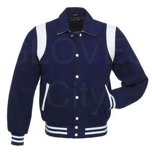 GANTS City Blue avec White Fashion Man Jacket Wholesale OEM Chenille Patches Embroidery Wool Varsity Jacket For Man - Product Image 1