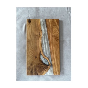 Plateau en bois et résine fait main de haute qualité, organisateur de comptoir, plateau à café personnalisé, plateau de service durable en bois et résine - Product Image 1