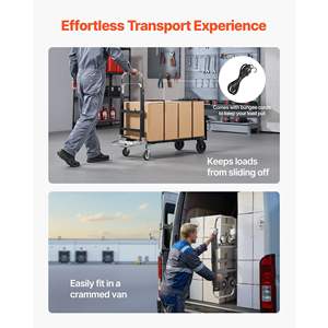 Carretilla Plegable 2 en 1 Convertible con Mango Ajustable, Capacidad de Carga de 500 Libras, Carretilla Portátil de 4 Ruedas para el Hogar y la Oficina - Product Image 5