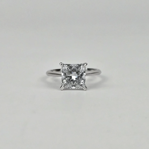 แหวนหมั้นเพชรทรงเจ้าหญิง VIBHINI ทอง 14K ประดับเพชรแบบ Bezel Setting เครื่องประดับหรูหราสำหรับผู้หญิง รับรองโดย IGI รุ่น VR-593 - Product Image 1