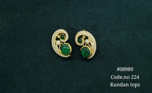 Pendientes colgantes vintage 08980, chapados en oro, con piedra doble de circonita, pendientes de latón con diseño floral para mujer, joyería para fiestas. - Product Image 6