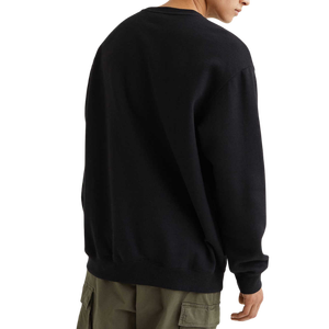 Men's <b>Black</b> Cotton Crewneck <b>Sweatshirt</b> Regular Fit Casual Pullover Autumn Knitted Solid Color Long Sleeve O-<b>Neck</b> Style - Product Image 3