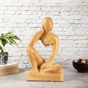 Escultura Artesanal de Mármol de Pensador Abstracto, Figura Humana Sentada, Estatua de Arte Moderno, Decoración Contemporánea para el Hogar, Minimalista - Product Image 3
