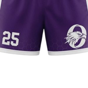 Ensemble d'uniformes de lacrosse unisexe violet en polyester, maillot et short de sport ajustés, vêtements d'entraînement pour équipes sportives - Product Image 6