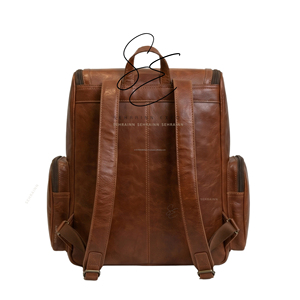 Western Tooled Leather Diaper <b>Backpack</b> Bag Mom Vintage Floral Carved <b>Backpack</b> <b>with</b> Multi Pockets, Large Capacity Travel Baby Bag - Product Image 4
