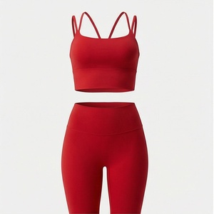 Ensemble de yoga pour femmes, vêtements de fitness, soutien-gorge de sport et leggings, tenue de sport pour la gym, l'entraînement et les exercices, couleur personnalisée - Product Image 1