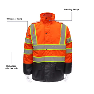 เสื้อแจ็คเก็ตนิรภัยสำหรับฤดูหนาวแบบ Hi Vis Class 3 กันน้ำ พร้อมแถบสะท้อนแสง ผลิตจากโพลีเอสเตอร์ที่ทนทาน และสามารถปรับแต่งโลโก้ได้ - Product Image 4