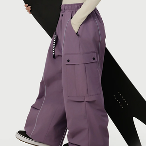 Customized Purple Wholesale High Quality Men's <b>Ski</b> Pants Outdoor Windproof Warm fleece lining waterproof Men's <b>Ski</b> baggy Pants - Product Image 3