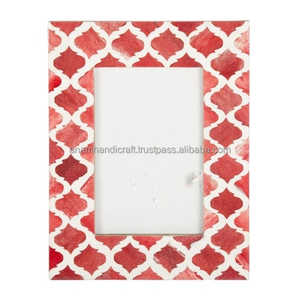 Cadre photo en bois incrusté d'os fabriqué à la main personnalisé de l'Inde miroir mural de meilleure qualité pour la décoration intérieure avec logo - Product Image 2