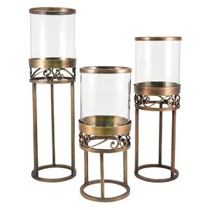 Porte-bougie chauffe-plat de luxe fait main en métal doré avec design cylindrique en verre transparent, ajoute une touche royale à la décoration intérieure pour Noël - Product Image 5