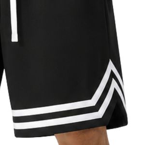 Shorts de basket-ball pour hommes personnalisés noir et blanc, logo personnalisé, entraînement athlétique, gym, sport, maille respirante, séchage rapide, shorts décontractés - Product Image 4