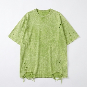 Camiseta de hombre al por mayor con lavado ácido, corte holgado y oversize, de tela de algodón duradera, estilo moderno vintage streetwear, top de moda OEM - Product Image 1