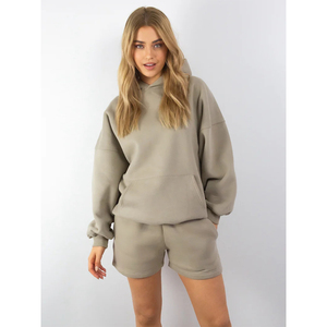<b>Women's</b> <b>Black</b> Oversized Hoodie <b>Fleece</b> Cotton Regular Sleeve Solid Color Autumn Wear With Front Pockets Breathable Style - Product Image 2