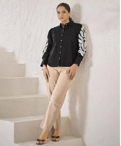 สินค้ามาใหม่ เสื้อผ้าฝ้ายดีบา ปักมือ งานปักบัตตา  เสื้อตัวบนเท่านั้น สวมใส่สบาย ราคาขายส่ง เสื้อผ้าชาติพันธุ์ สีดำ - Product Image 2