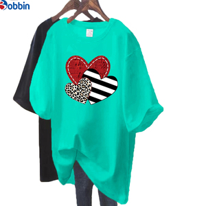 T-shirt femme à prix abordable avec logo personnalisé en gros, t-shirts oversize pour femme, imprimé 'Summer Love', col rond ample, haut pour femme - Product Image 2