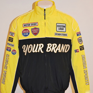 เสื้อแจ็คเก็ตนักแข่งรถนาสคาร์สั่งทำสีสันตามแบบ พร้อมปักโลโก้ OEM ผลิตจากผ้าฝ้ายออร์แกนิค 100% สำหรับขี่มอเตอร์ไซค์และรถแข่ง ผลิตในประเทศปากีสถาน - Product Image 6