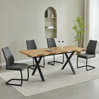Table à manger moderne et élégante de luxe pour 6 personnes avec chaises pour salle à manger, 2 chaises, 1 ensemble de table