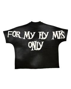 T-shirt Crop Unisex Regular Fit For My Fly Mels, Stile Street, Nera, Manica Corta, in Jersey di Cotone Tinta Unita, Girocollo, Asciugatura Rapida - Product Image 2