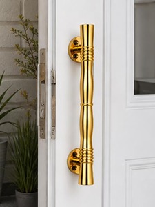 Tirador de puerta de latón dorado hecho a mano, tirador decorativo para entrada, tirador de cajón de cómoda vintage, tirador de puerta de armario hecho a mano - Product Image 4